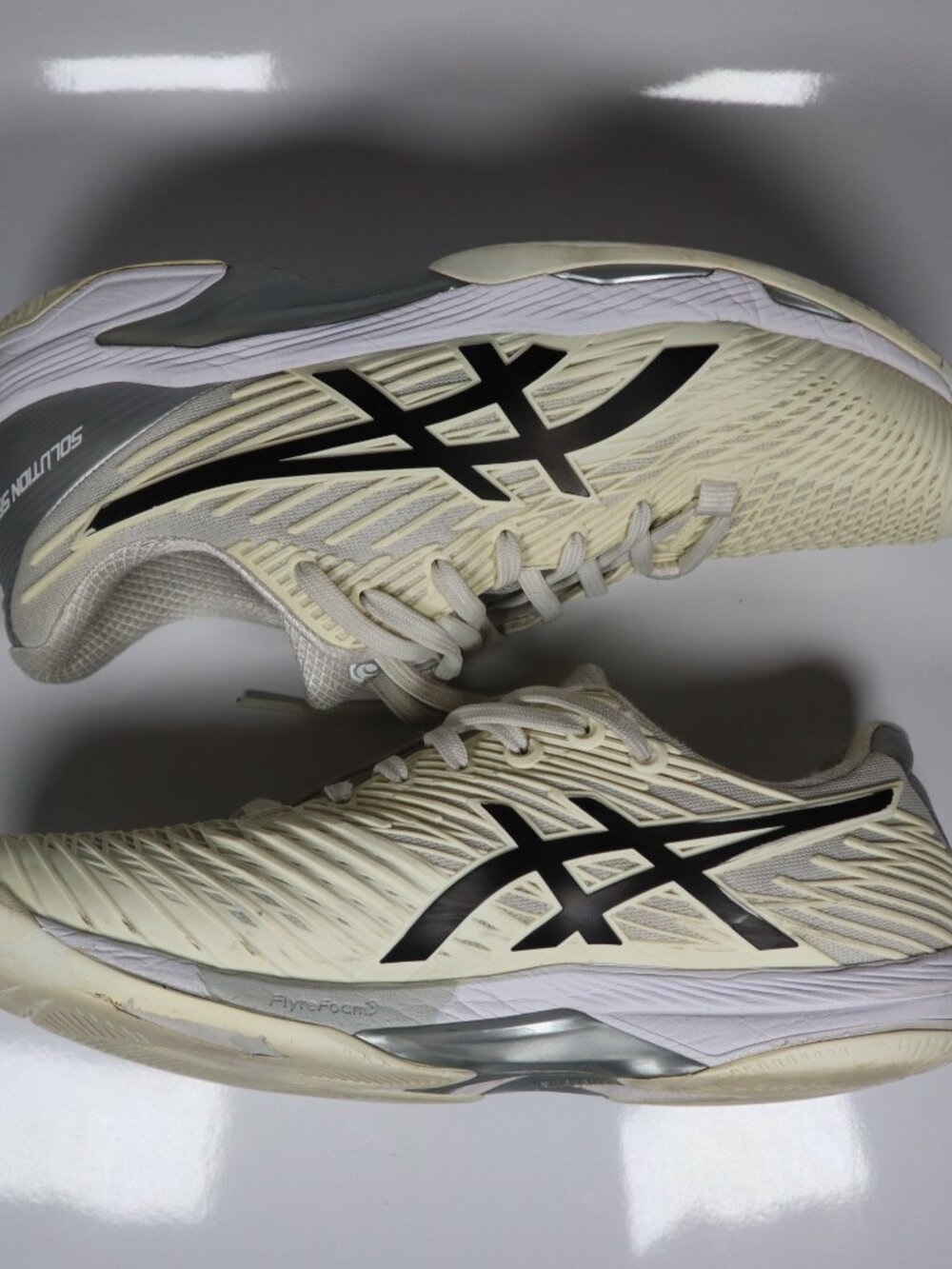 Asics Solution Speed FF 2 Tennis Running Shoes - White/Black Size 9 (No Insoles)